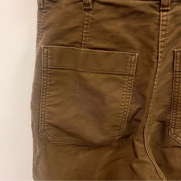 Uniqlo U Brown Denim Wide Leg Cropped Highwaisted 100% Cotton Pants Size 6 - Picture 8 of 13